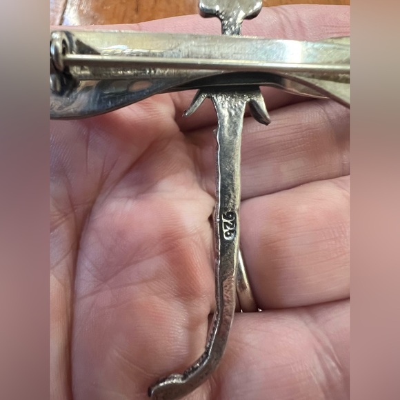 Vintage Sterling Silver Large 3D Dragon Fly Brooch - Picture 7 of 14